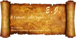 Elekes János névjegykártya