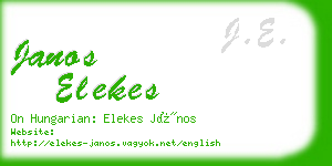 janos elekes business card